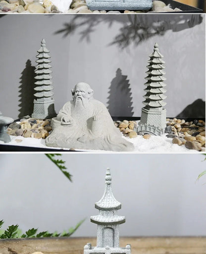Miniature Sandstone Zen Garden Ornament