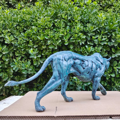 STRIDING PANTHER SCULPTURE | Oxidized Bronze