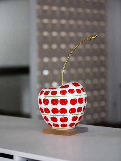 Hand-Painted Ceramic Cherry Ornament