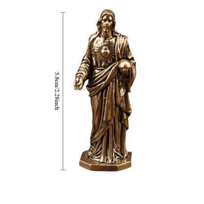Miniature Brass Jesus Figure Sculpture