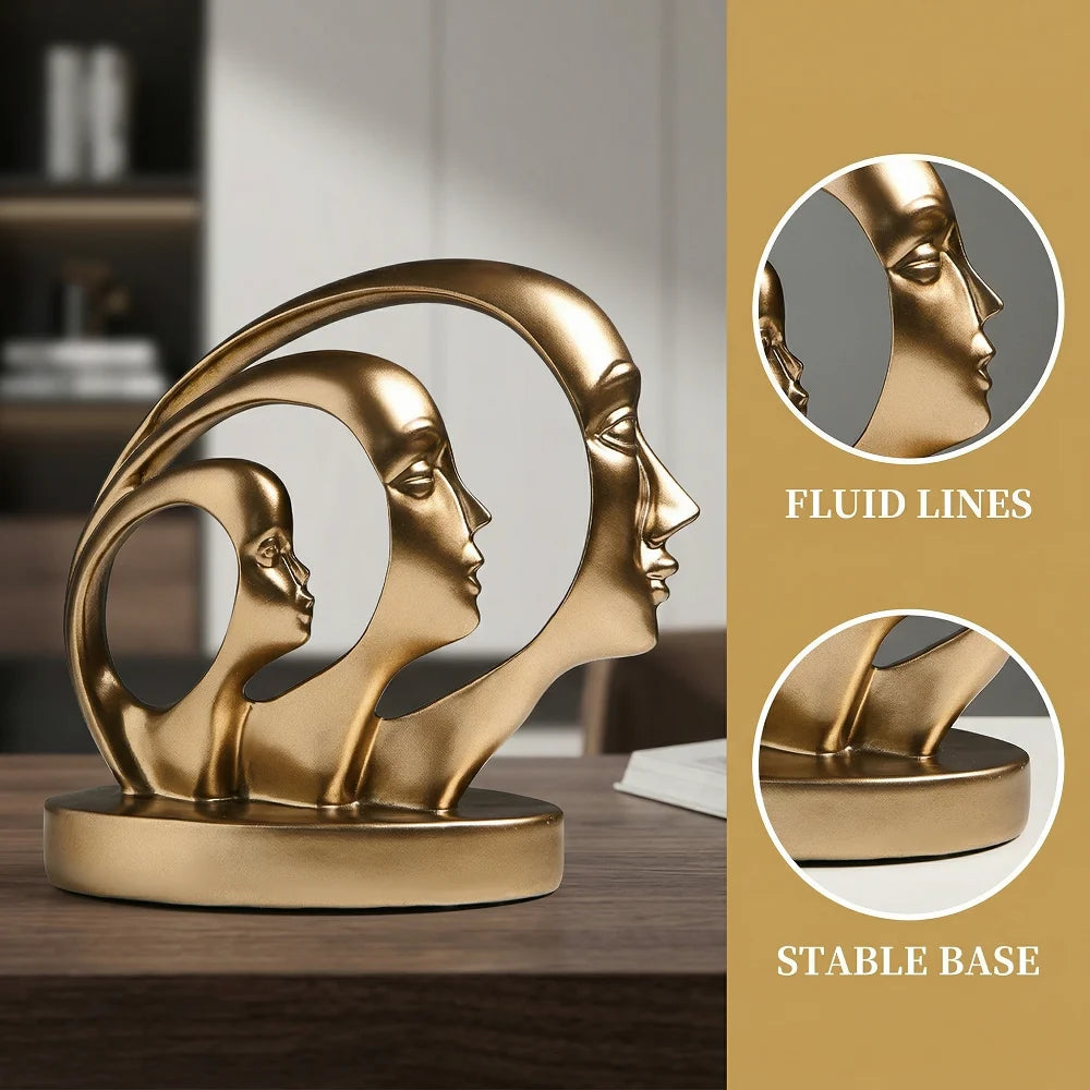 Abstract Resin Face Sculpture