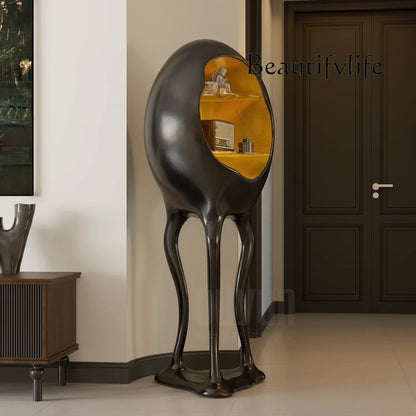 Surreal Menagerie - Sculptural Wine Cabinet with Gold Interior