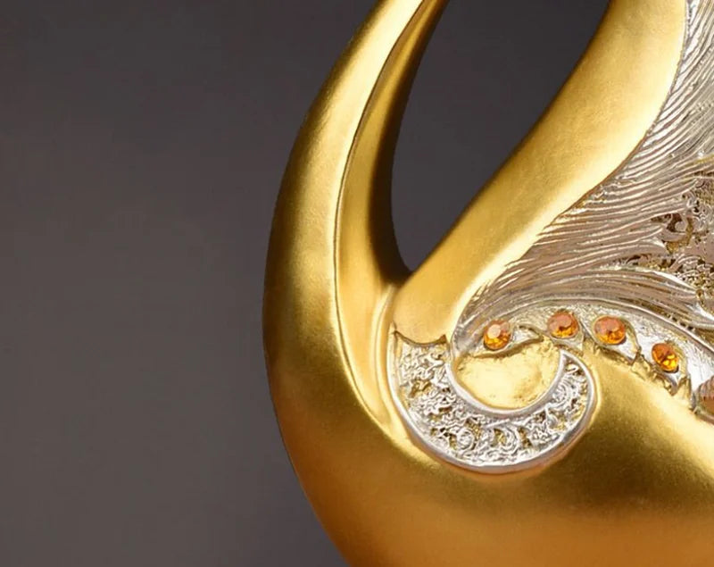 The Grace Pair - Geometric Swan Sculpture Set in Modern Resin