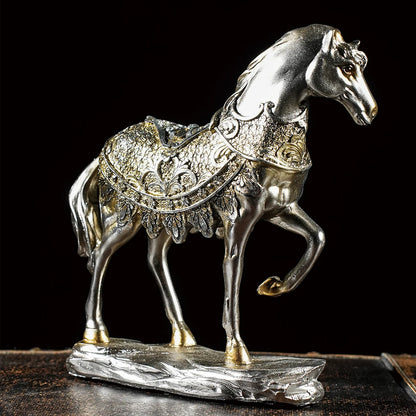 The Majesty - Ornate Horse Sculpture with Decorative Saddle Blanket