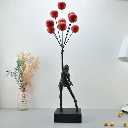 BALLOON GIRL SCULPTURE with Wire Balloon Forms