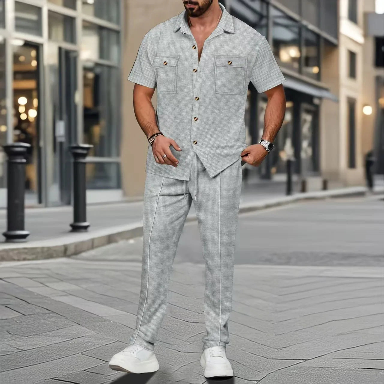 ButtonSet™ Linen-Look Shirt &amp; Pants