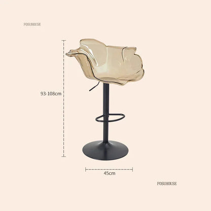 Height-Adjustable Tinted Acrylic Bar Stool