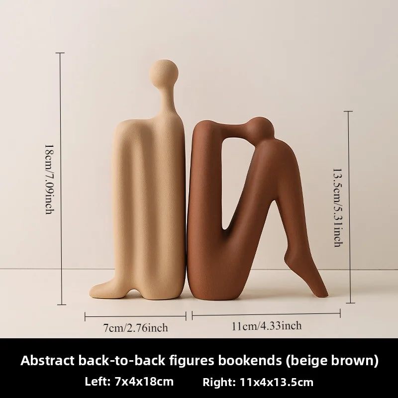 Abstract Back-to-Back Figure Porcelain Bookends