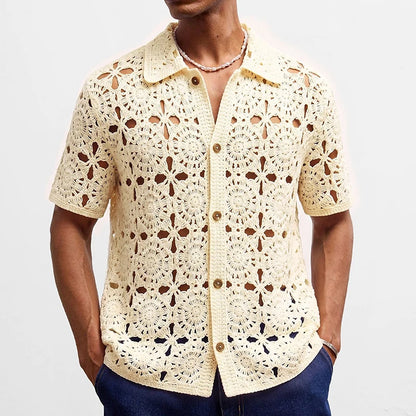 Open Crochet Knit Shirt