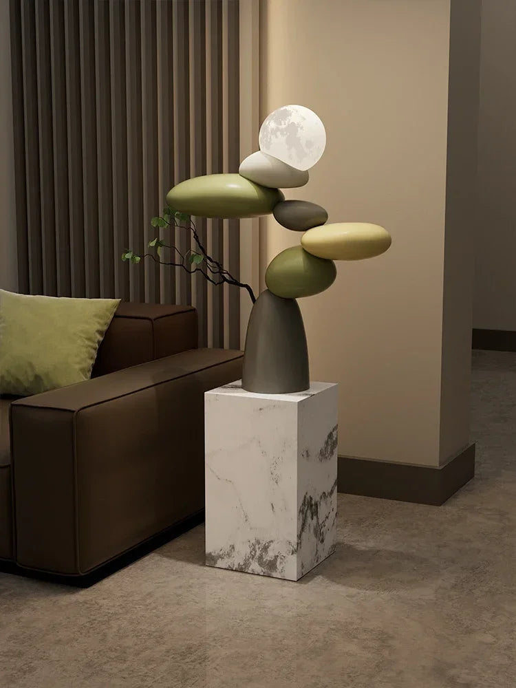 Luminous Resin Landscape Stone Sculpture