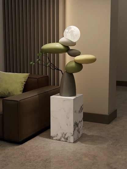 Luminous Resin Landscape Stone Sculpture