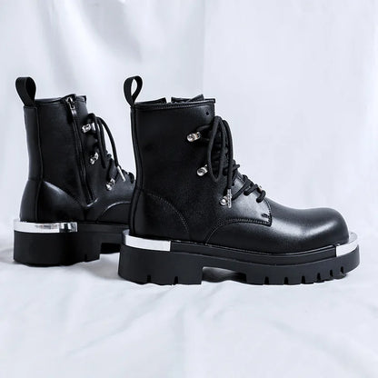 The Harken — Moto Ankle Boot in Jet Black