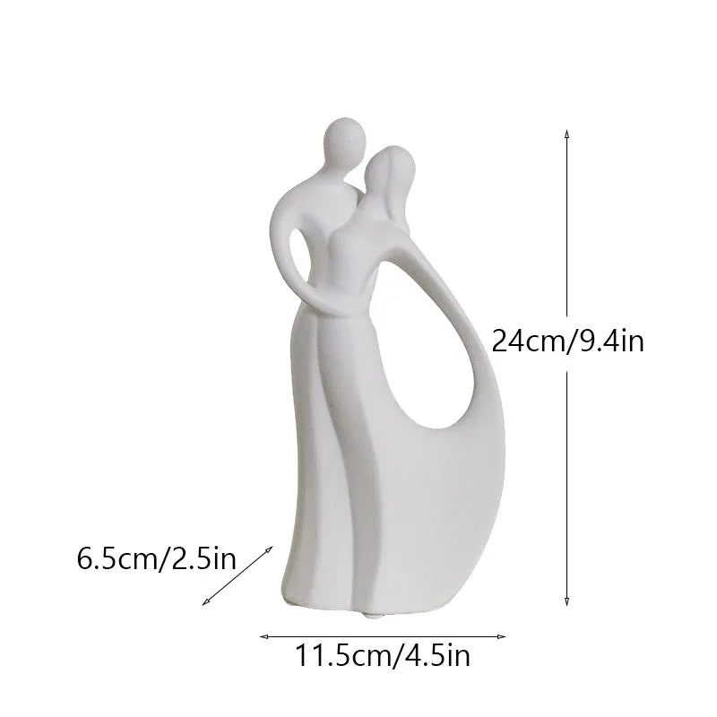 Nordic Pop Art Ceramic Couple Sculpture