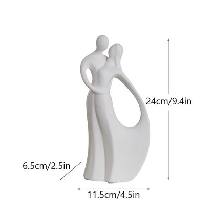 Nordic Pop Art Ceramic Couple Sculpture