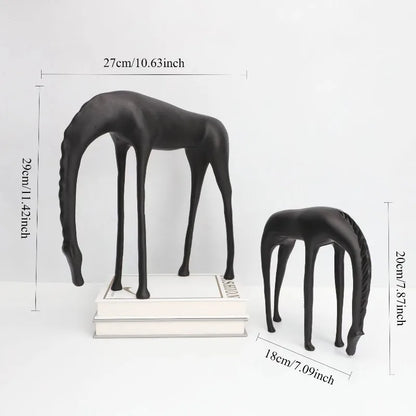 Abstract Metal Deer Sculpture