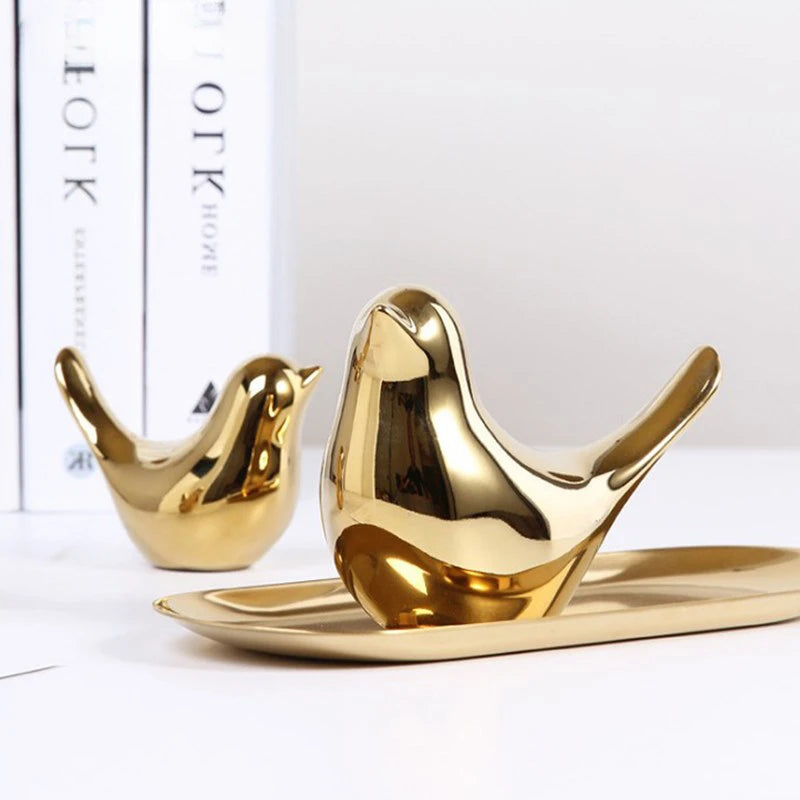 Glazed Ceramic Bird Figurine