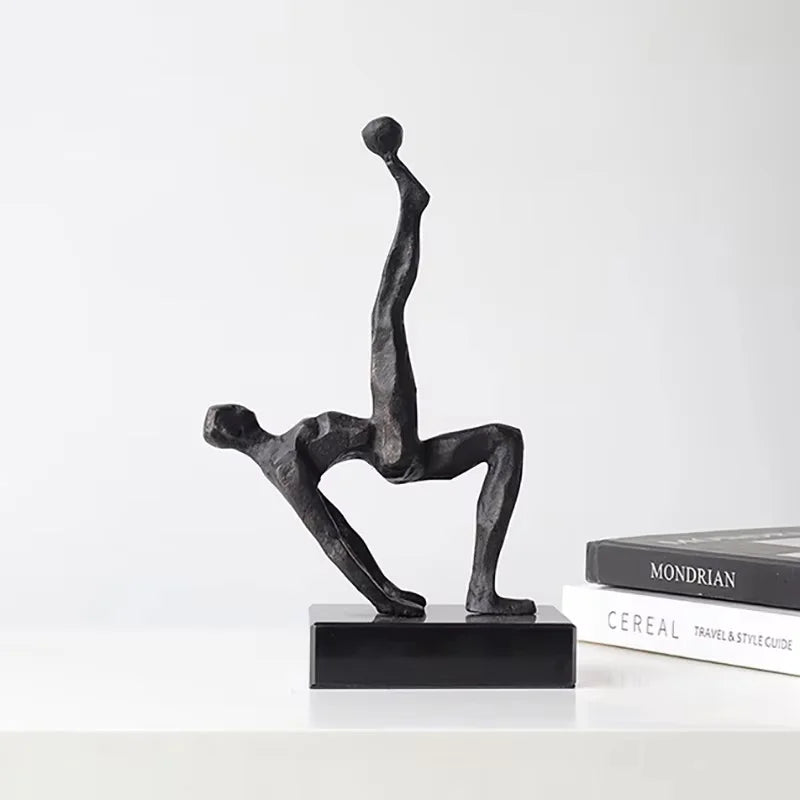 Abstract Athlete Cast Metal Sculpture