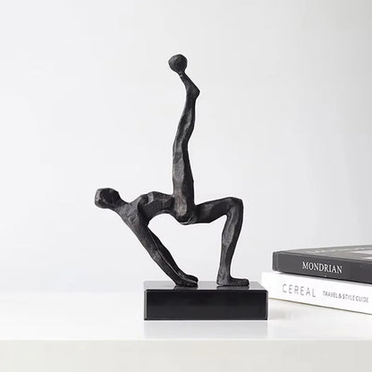 Abstract Athlete Cast Metal Sculpture
