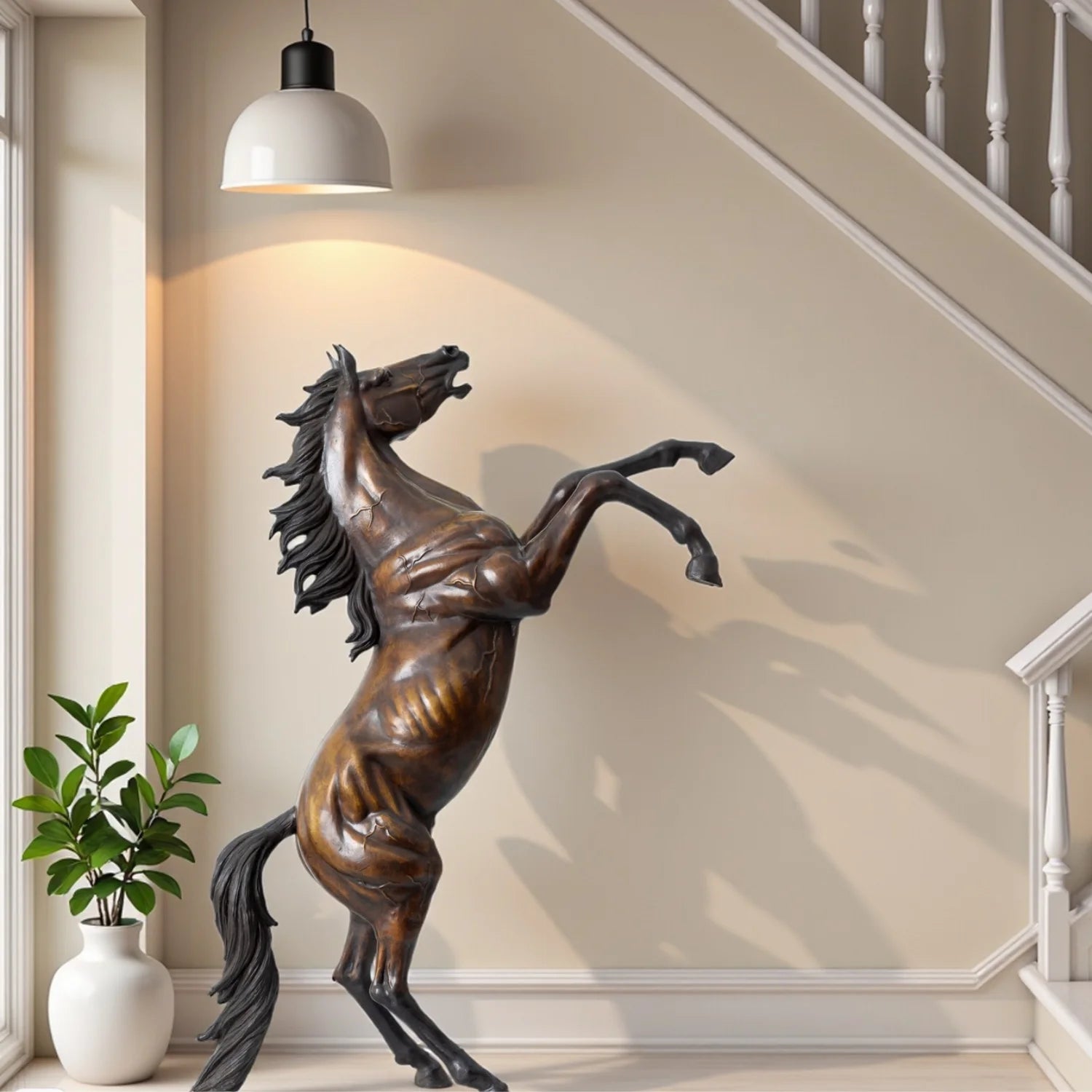 Rearing Horse Bronze Sculpture