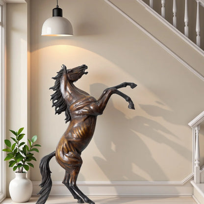 Rearing Horse Bronze Sculpture