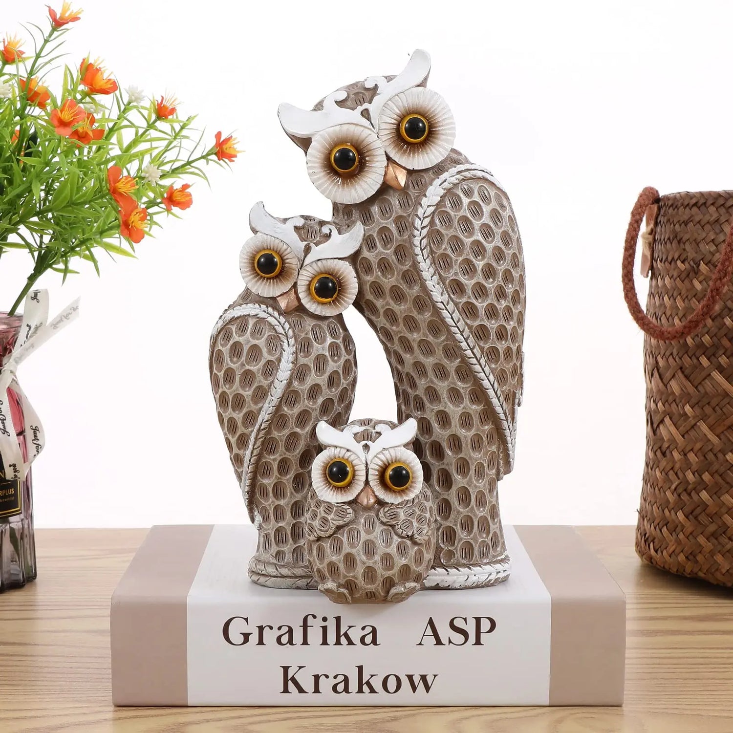 Owl Family Statue Set