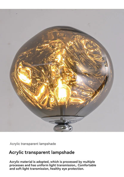 The Vulcan - Organic Form Floor Lamp with Smoke Gray Shade