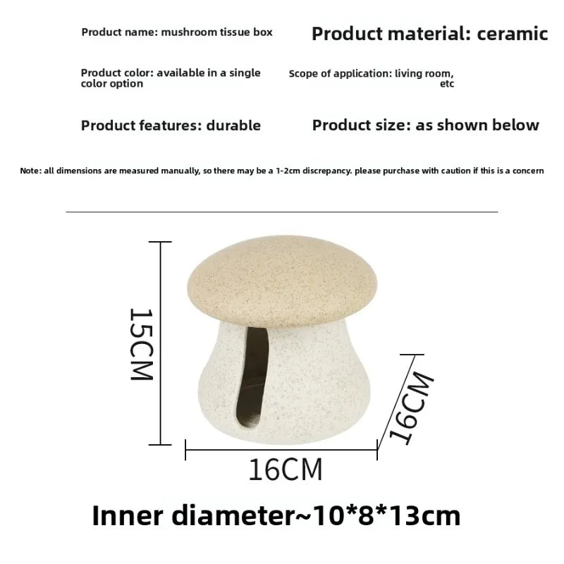 Mushroom Ceramic Tissue Box