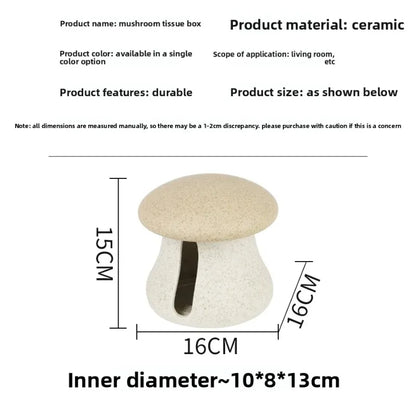 Mushroom Ceramic Tissue Box