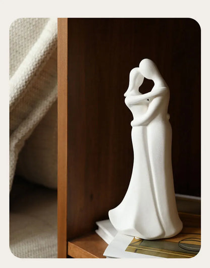 Nordic Pop Art Ceramic Couple Sculpture