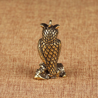 Miniature Brass Owl Sculpture