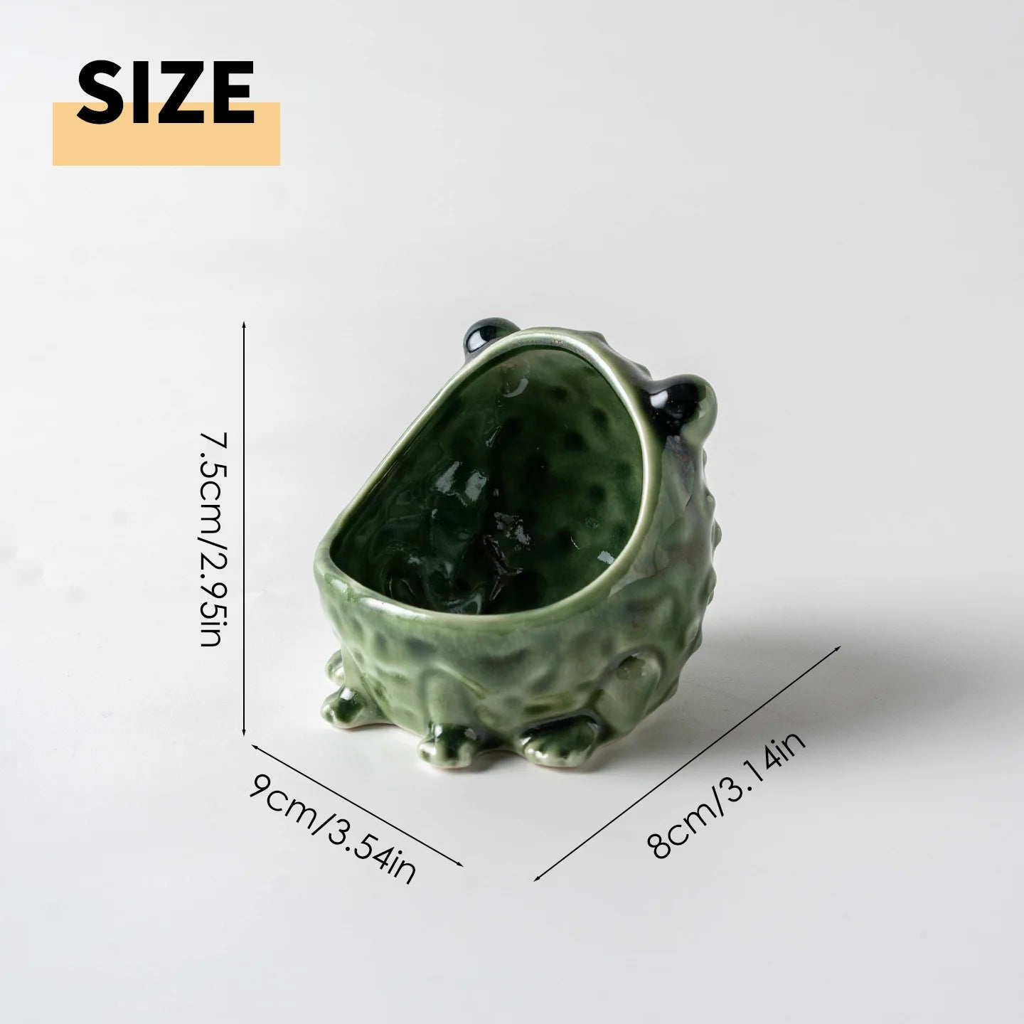 Enameled Ceramic Frog Storage Bowl