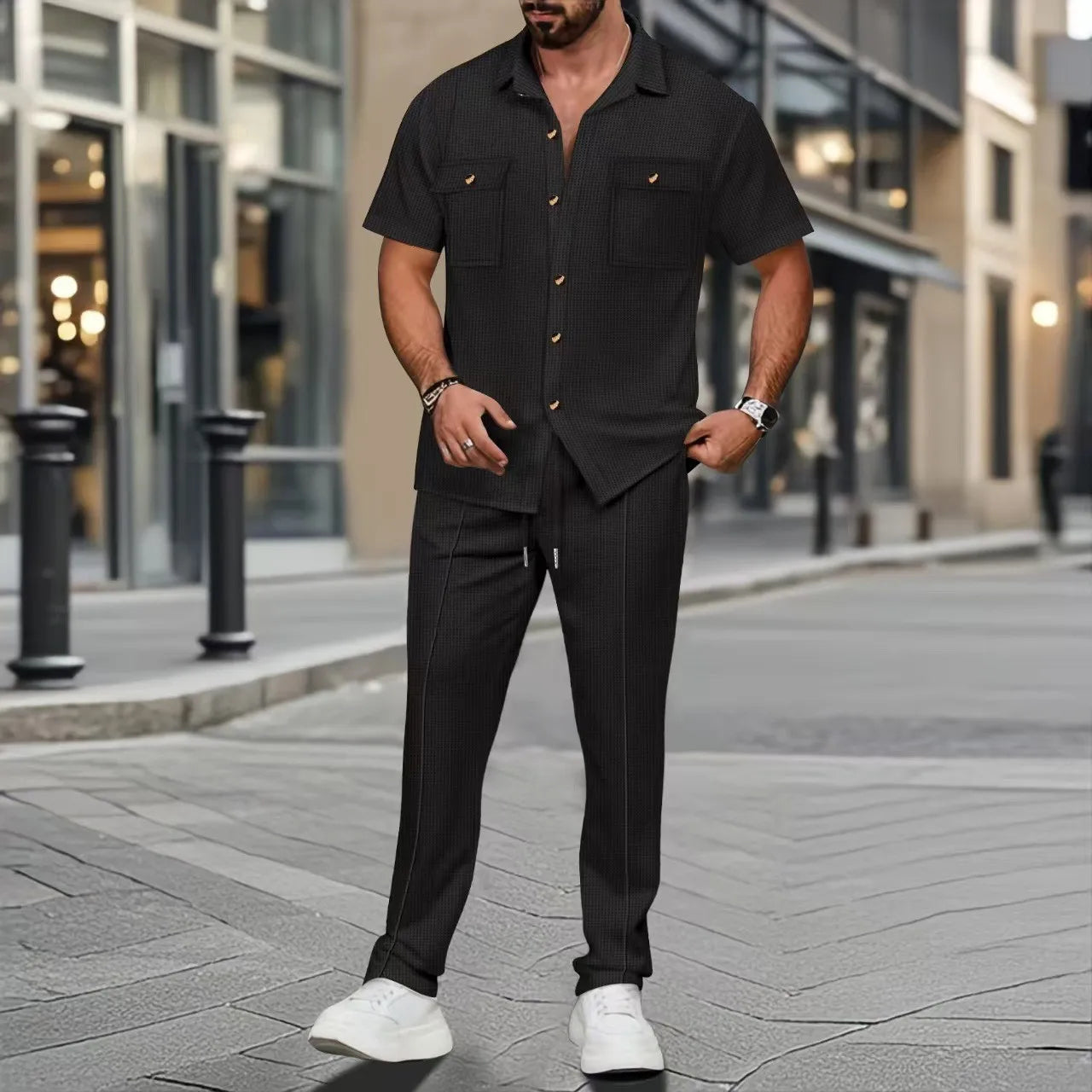 ButtonSet™ Linen-Look Shirt &amp; Pants