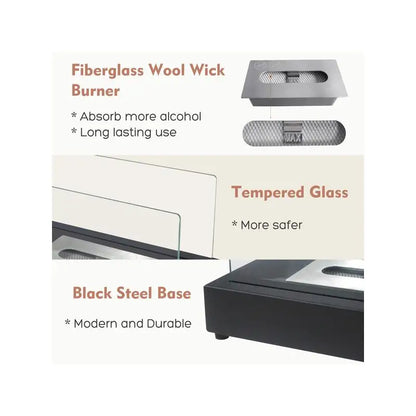 Lumière Portable Fireplace - Smokeless Bio Ethanol Table Fire Pit