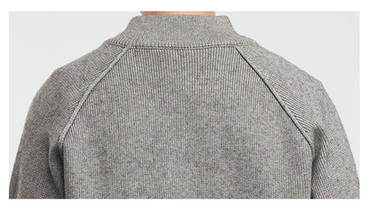 Collar Knitted Zipper Cardigan