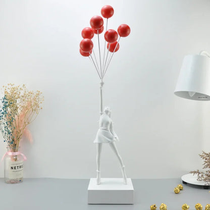BALLOON GIRL SCULPTURE with Wire Balloon Forms