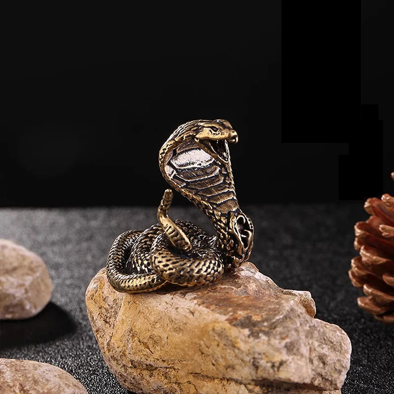 Miniature Brass Cobra Sculpture