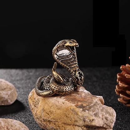 Miniature Brass Cobra Sculpture
