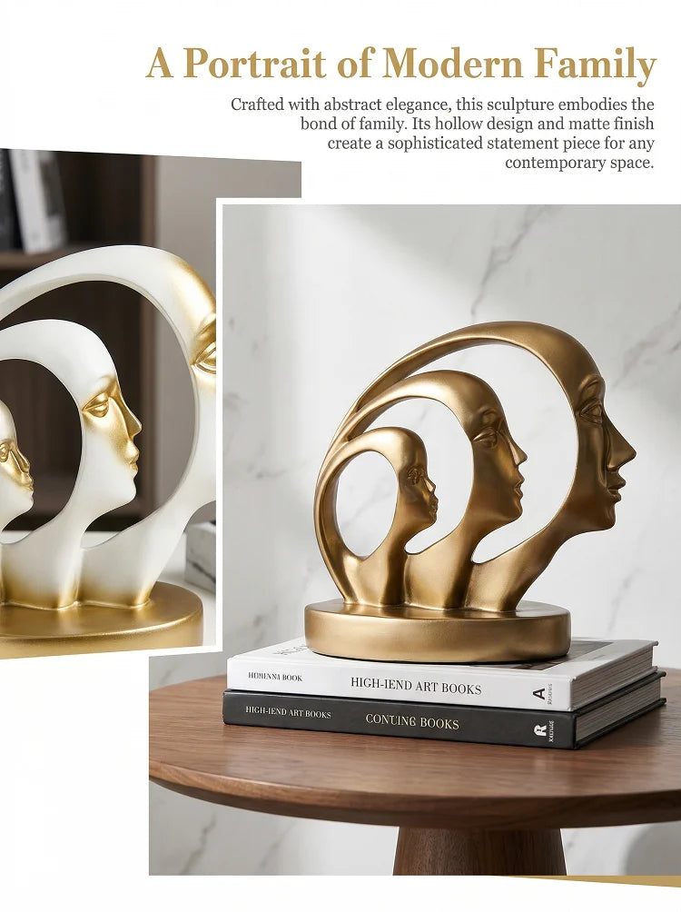 Abstract Resin Face Sculpture