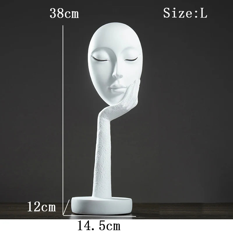 Abstract Face and Hand Resin Sculpture