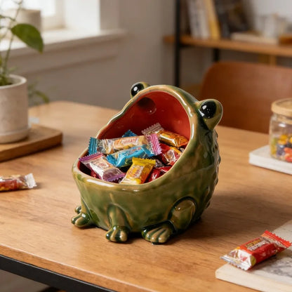 Enameled Ceramic Frog Storage Bowl
