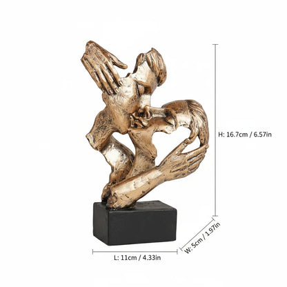 Vintage Bronze Embracing Couple Figurine
