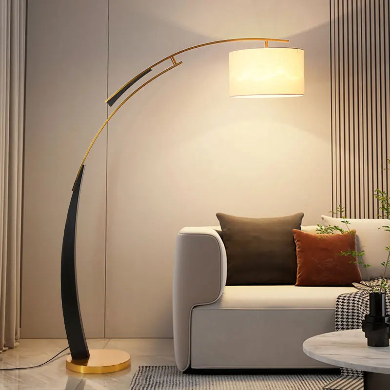 Arc Floor Lamp – Black and Gold Bow
