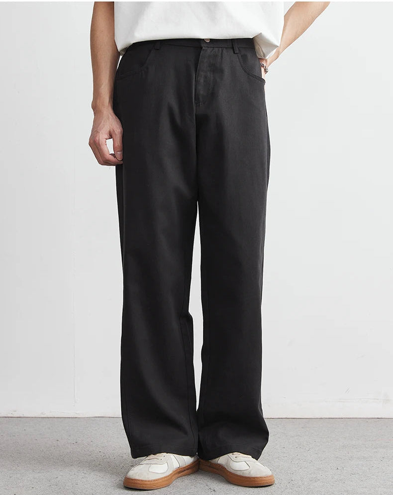 Lyocell-Cotton Washed Casual Pants