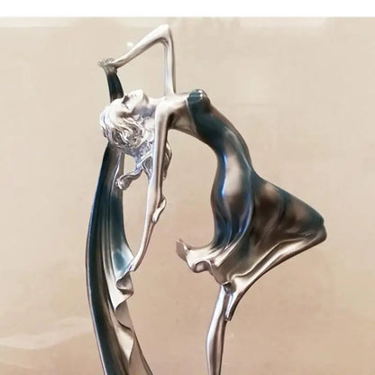 Graceful Silhouette - Gold &amp; Silver Dancer Sculpture