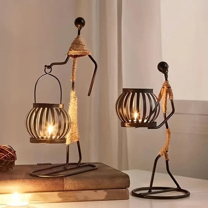 Abstract Figure Iron Candle Holder