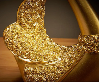 The Grace Pair - Geometric Swan Sculpture Set in Modern Resin