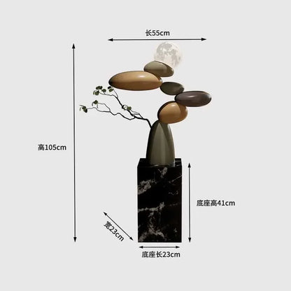 Luminous Resin Landscape Stone Sculpture