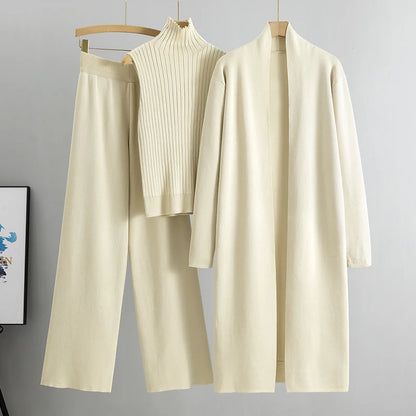 Élégance Trois: Luxe Knitted 3-Piece Set