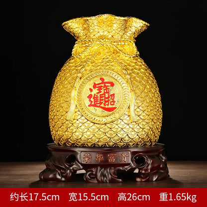 WEALTH VESSEL | Golden Money Bag Sculpture