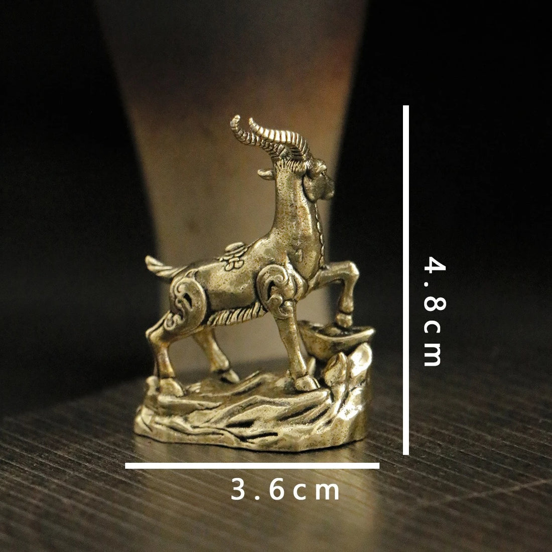 Miniature Brass Goat Sculpture